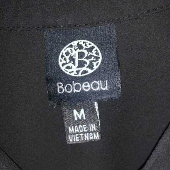 Bobeau Black & White Striped Half-Button High Low Tunic Top Women's Size Medium - Picture 4 of 7